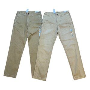 American Eagle Men's Khaki Slim Straight Next Level Flex Pants Size 30x32 NWT
